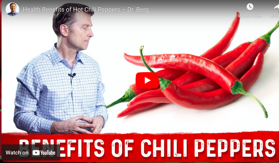 Image of youtube video of Dr Berg explaining the benefits of eating chilli