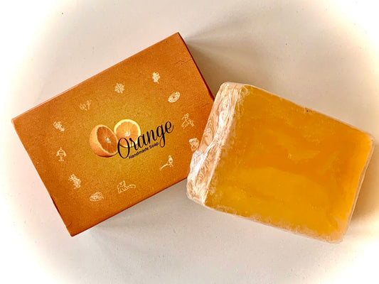 Image of Orange Hand Made Fruit Bathing Soap. Secrets of Brahmaputra sells natural, organic and healthy food that includes organic rice, spices, pickles, teas, bamboo products and other natural items.