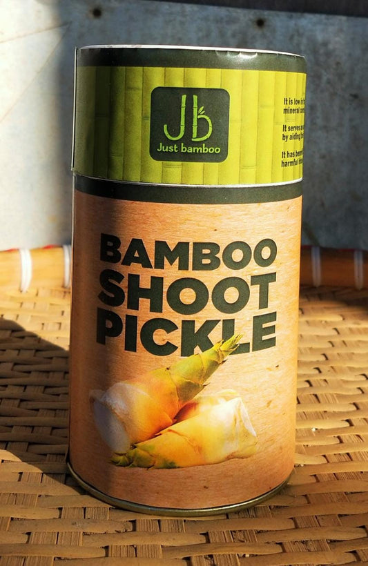 image of Bamboo Shoot Pickle from the Secrets of Brahmaputra. Secrets of Brahmaputra sells natural, organic and healthy food that includes organic rice, spices, pickles, teas, bamboo products and other natural items.