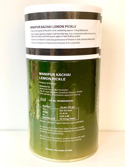 Image of Manipur Kachai Lemon Pickle. Secrets of Brahmaputra sells natural, organic and healthy food that includes organic rice, spices, pickles, teas, bamboo products and other natural items.