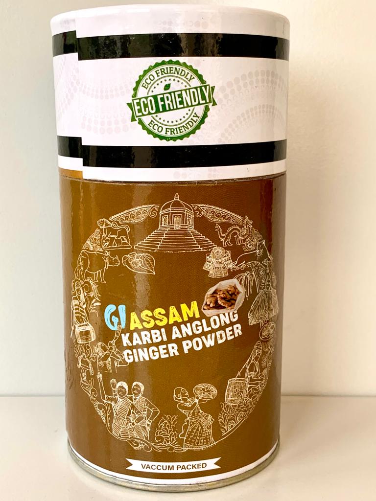 Image of Assam Karbi Anglong Ginger powder. Secrets of Brahmaputra sells natural, organic and healthy food that includes organic rice, spices, pickles, teas, bamboo products and other natural items.