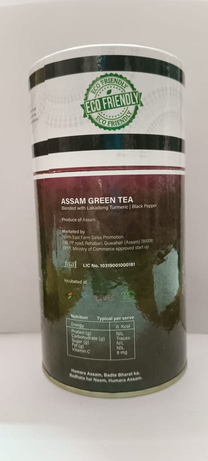 Image of Assam green tea blended with lakadong turmeric black pepper reduces stress. It helps in losing weight and is a good source of vitamins and minerals. Secrets of Brahmaputra sells natural, organic and healthy food that includes organic rice, spices, pickles, teas, bamboo products and other natural items from the North East of India.