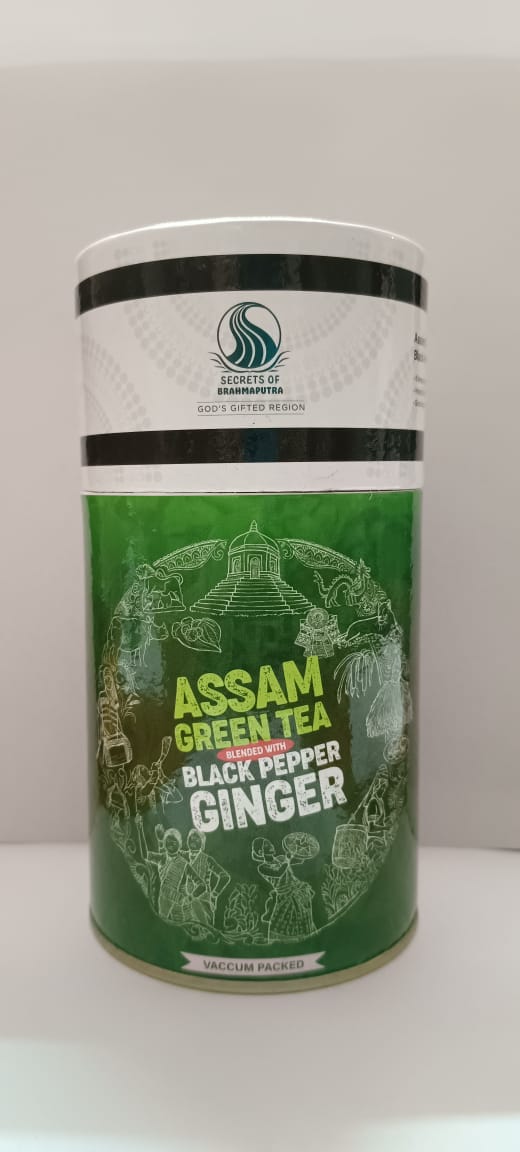 Image of Assam green tea blended with black pepper ginger reduces stress. It helps in losing weight and is a good source of vitamins and minerals.  Secrets of Brahmaputra sells natural, organic and healthy food that includes organic rice, spices, pickles, teas, bamboo products and other natural items from the North East of India. 