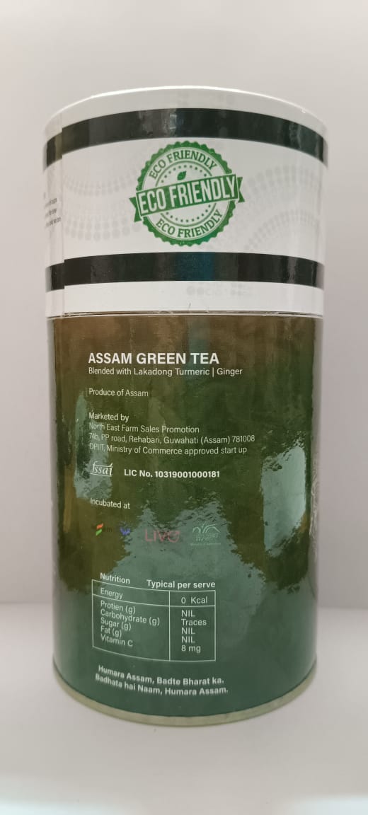 Image of Assam green tea blended with lakadong turmeric ginger reduces stress. It helps in losing weight and is a good source of vitamins and minerals. Secrets of Brahmaputra sells natural, organic and healthy food that includes organic rice, spices, pickles, teas, bamboo products and other natural items from the North East of India.