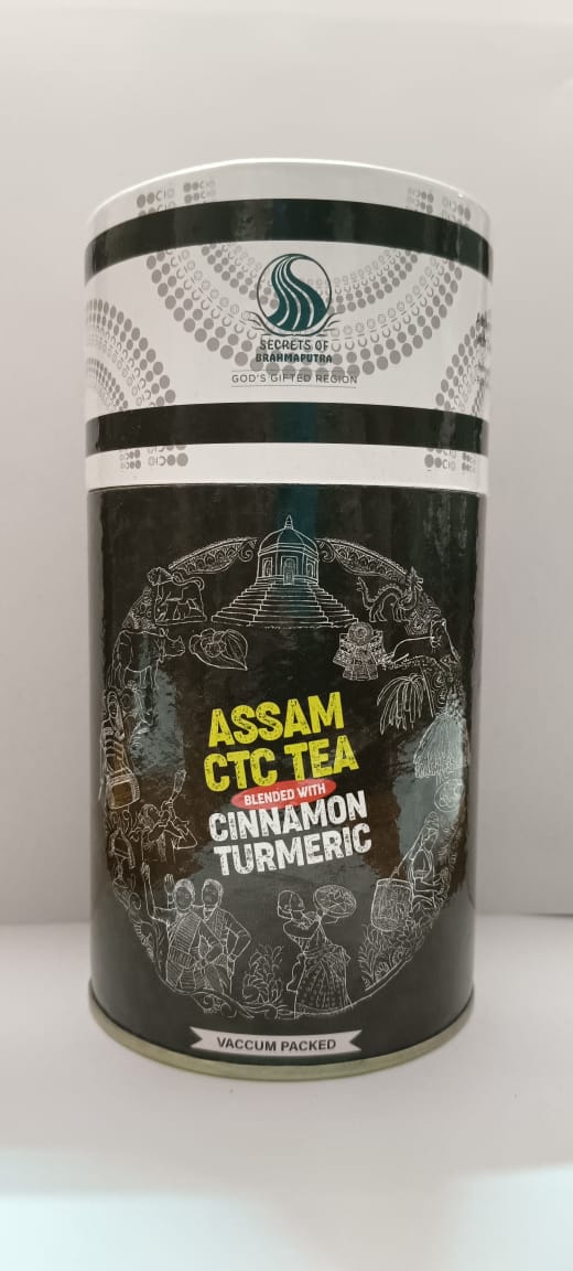 Image of Assam ctc tea blended with cinnamon turmeric hydrates the body. It burns fat and is full of antioxidants. It also boosts immunity.  Secrets of Brahmaputra sells natural, organic and healthy food that includes organic rice, spices, pickles, teas, bamboo products and other natural items from the North East of India. 